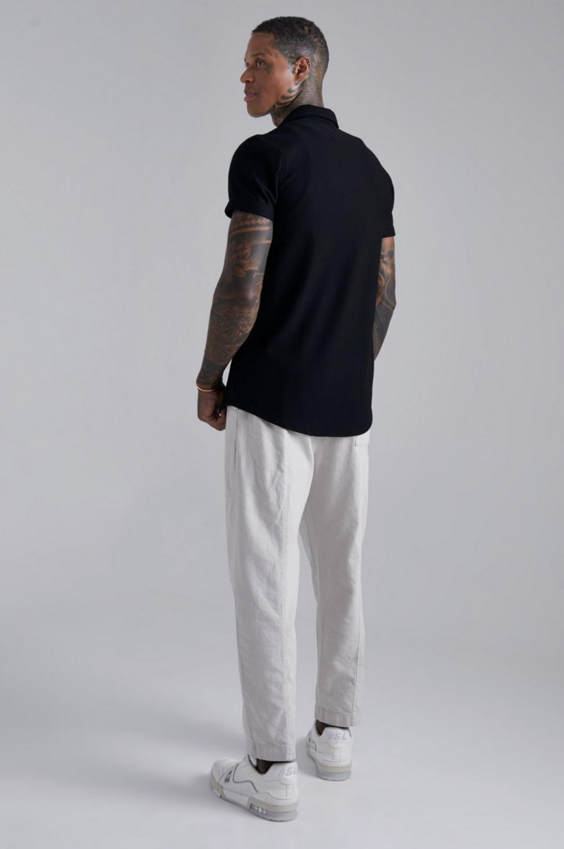 Black Ribbed Muscle Shirt - Image 3