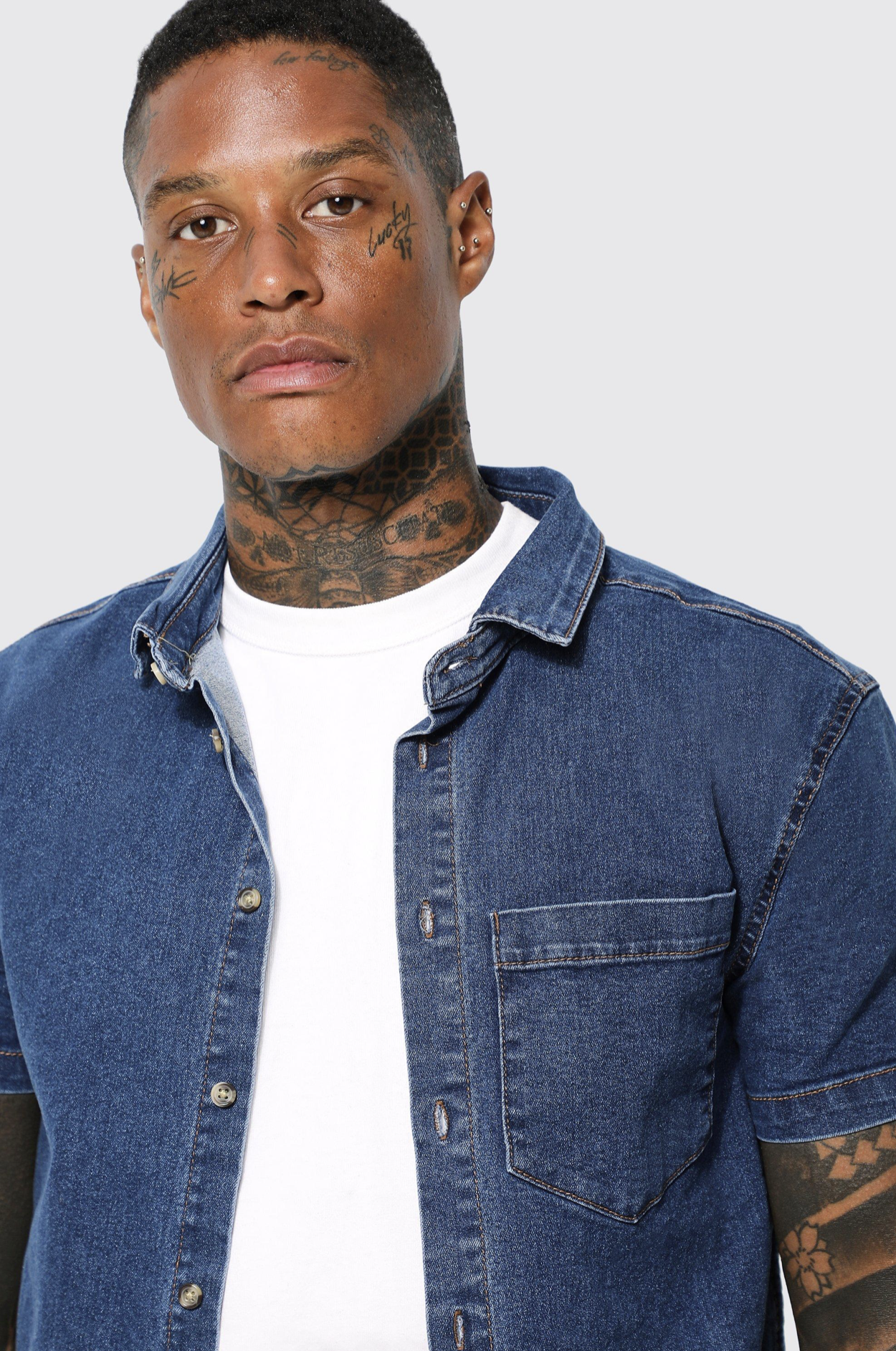 Robin Denim Muscle Shirt - Image 3