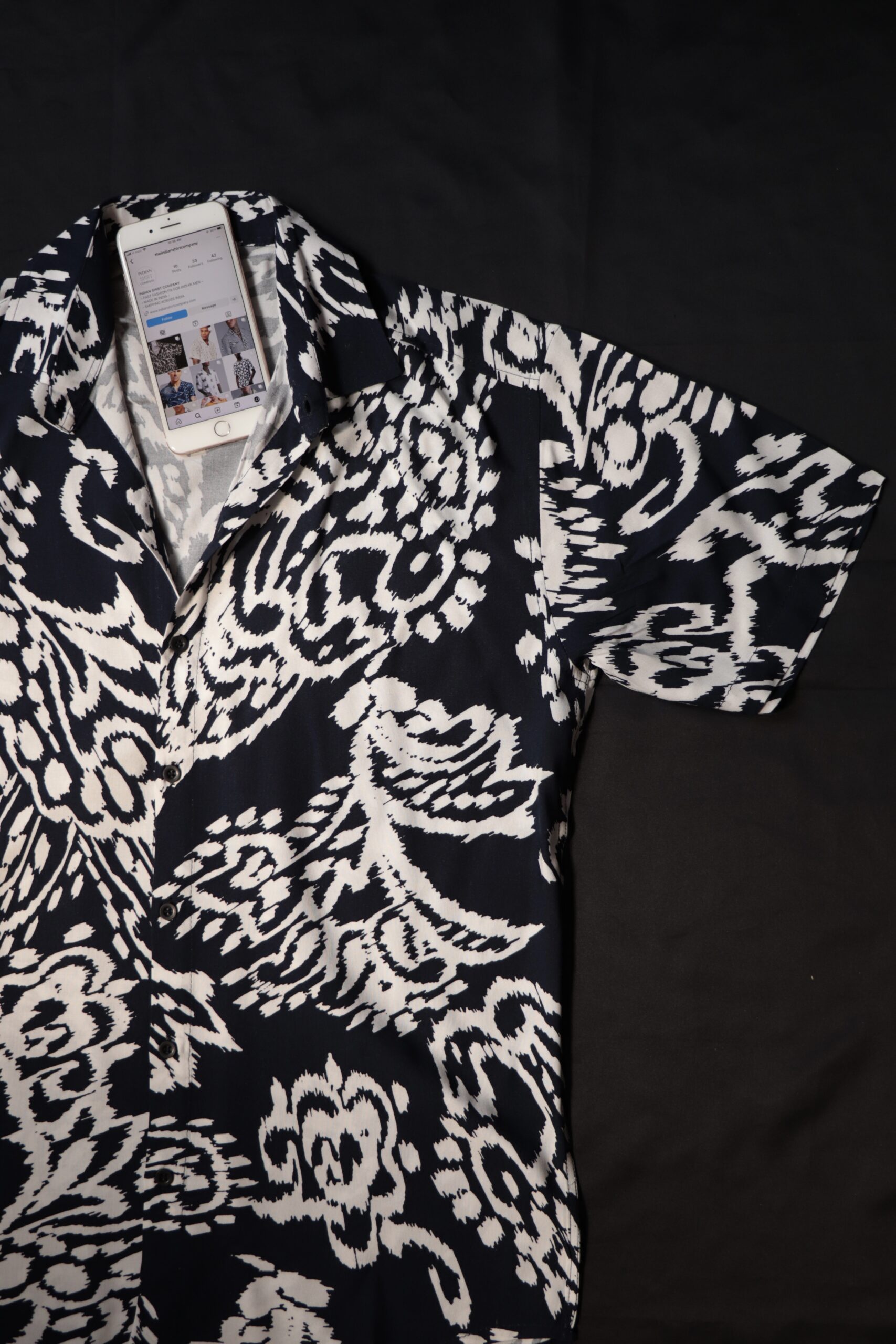 Jeff Black Textured Oversized Shirt