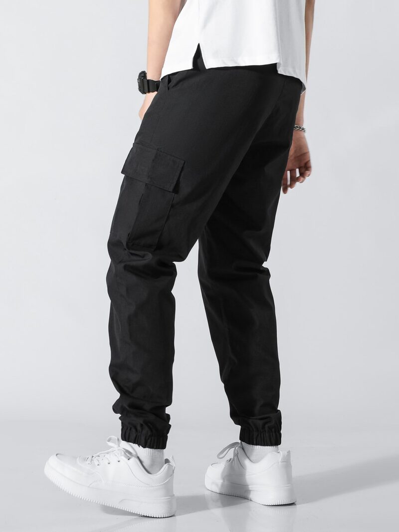Noah Black Flap Pocket Cargo Pants - Image 2