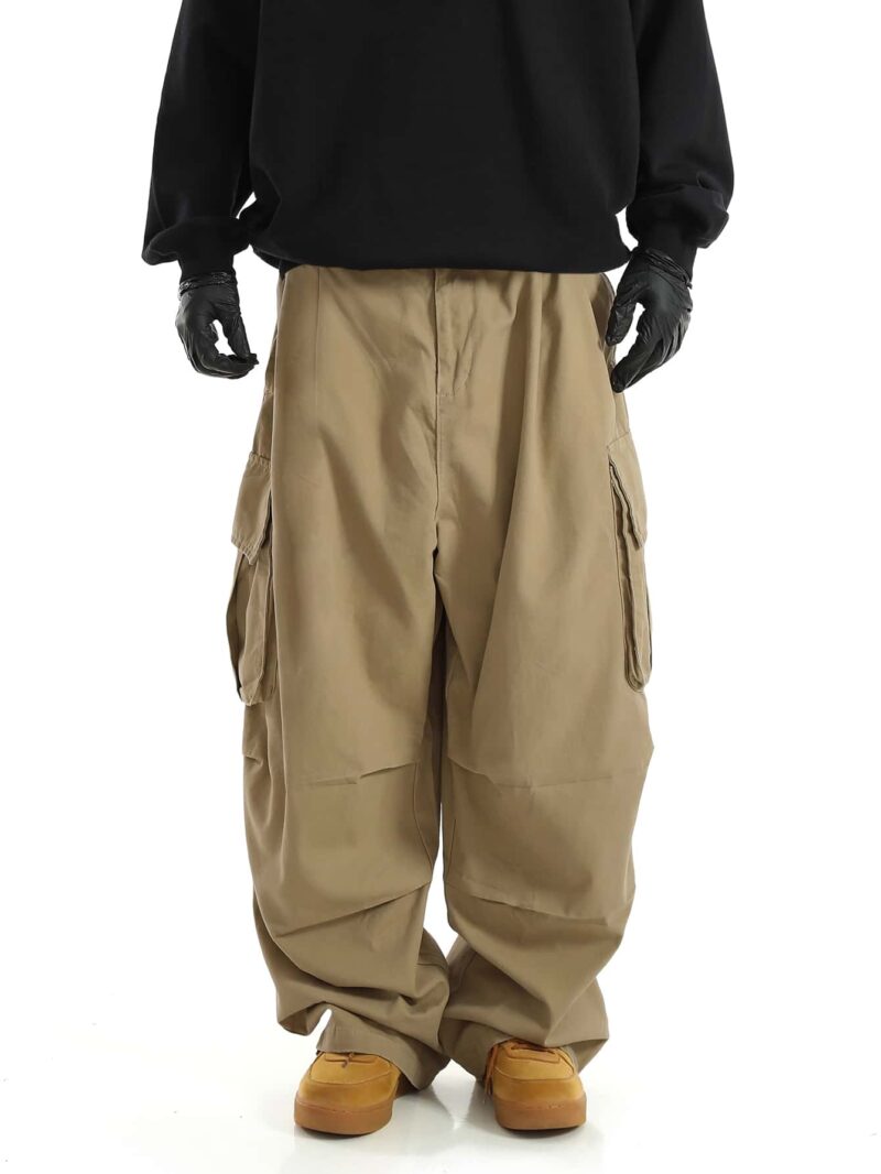 Logan Khaki Oversized Cargo Pants - Image 4