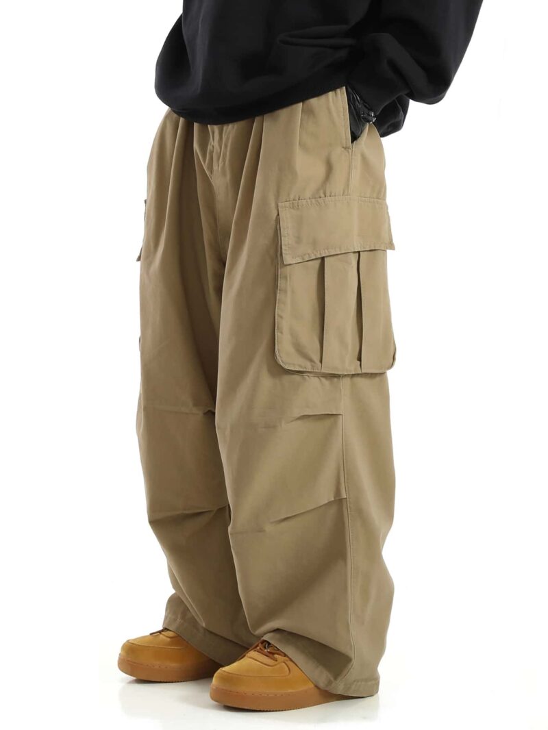 Logan Khaki Oversized Cargo Pants