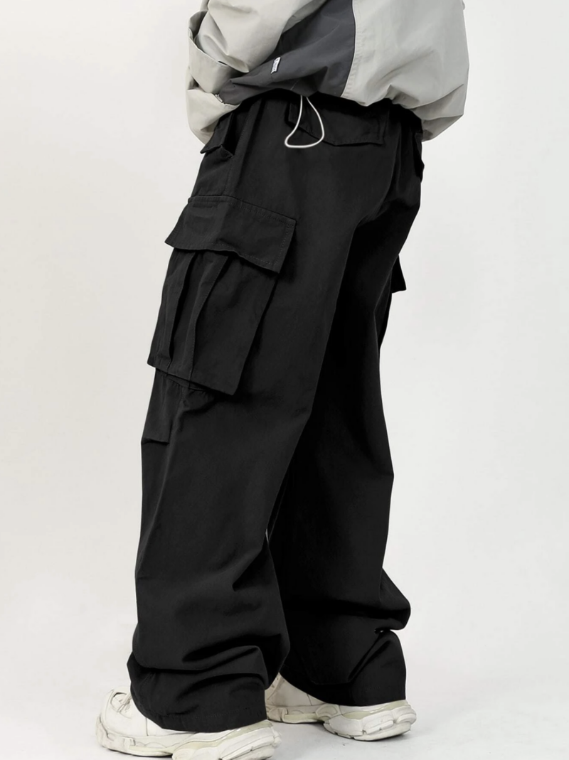 Nelson Black Oversized Cargo Pants - Image 2