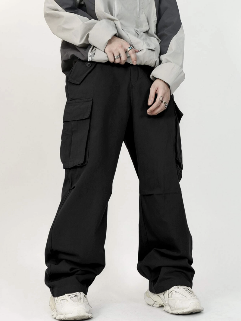 Nelson Black Oversized Cargo Pants - Image 3