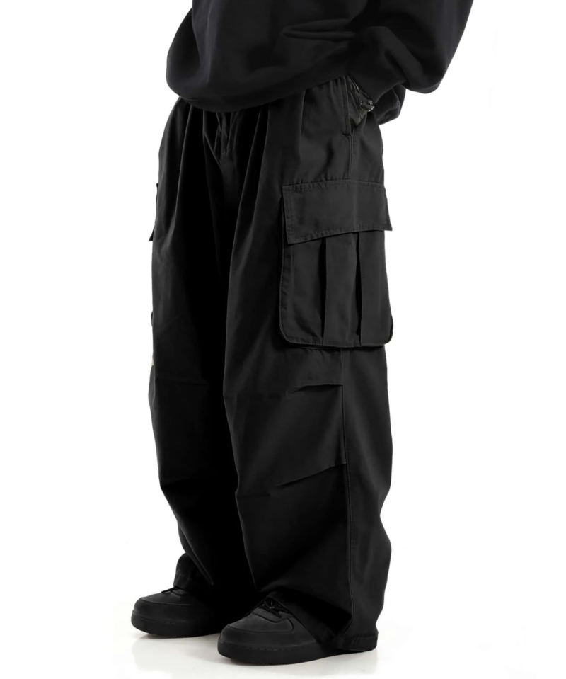 Darcy Black Oversized Cargo Pants