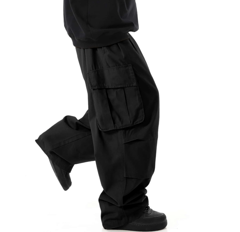 Darcy Black Oversized Cargo Pants - Image 4