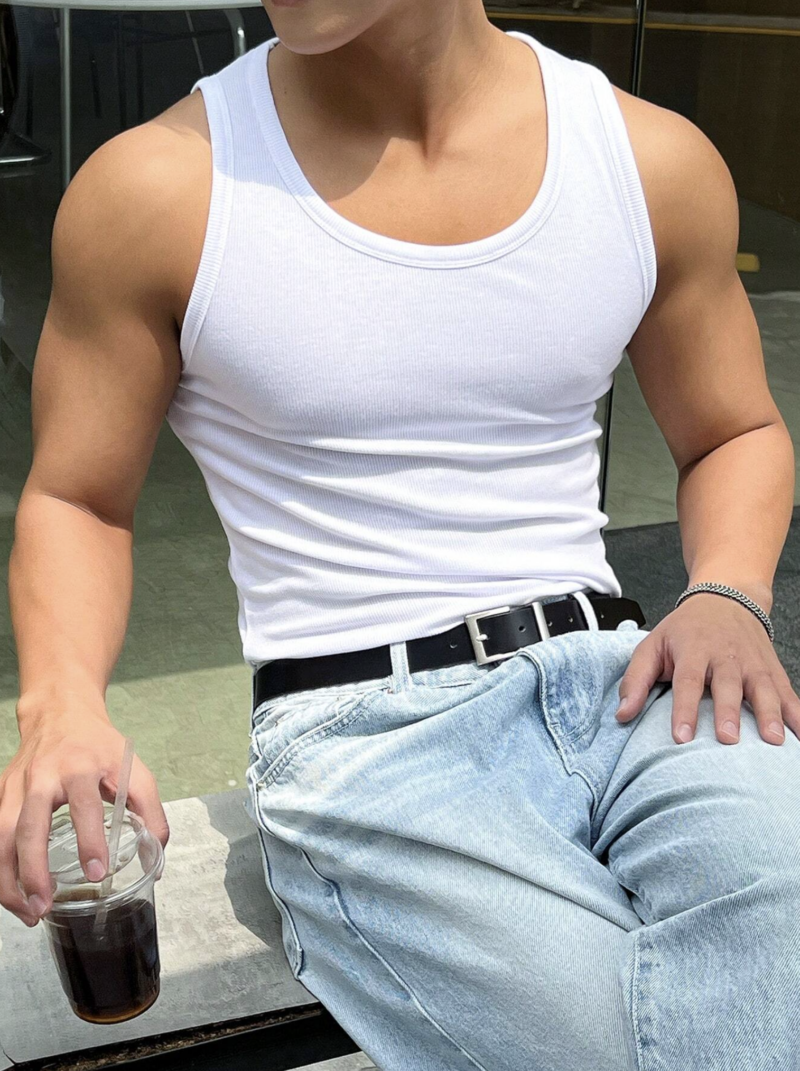 Gordon White Premium Rib Vest Tee - Image 3