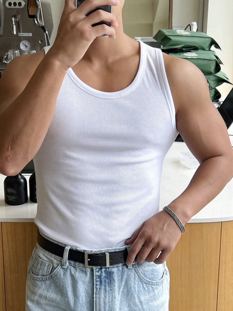 Gordon White Premium Rib Vest Tee - Image 5