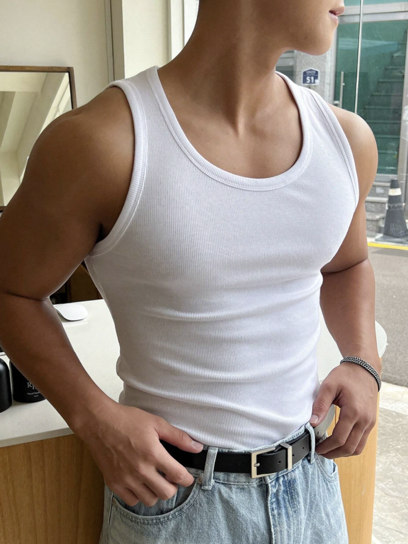 Gordon White Premium Rib Vest Tee - Image 6