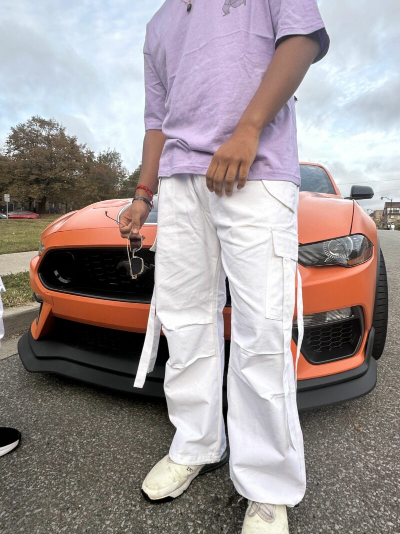 Vany White Oversized Cargo Pants