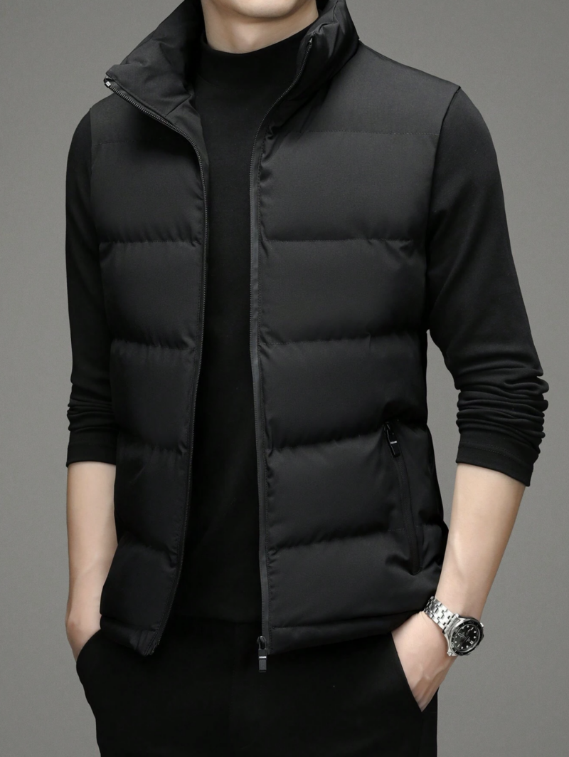 Ryan Black Sleeveless Puffer Jacket