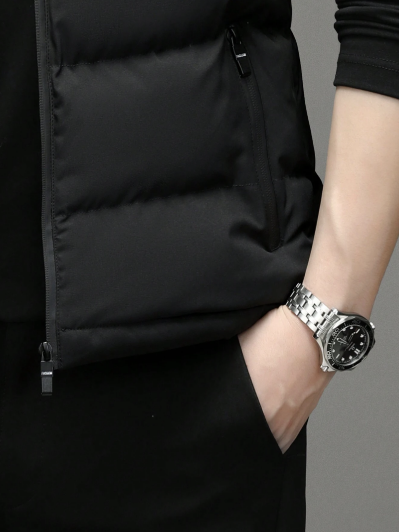 Ryan Black Sleeveless Puffer Jacket - Image 4