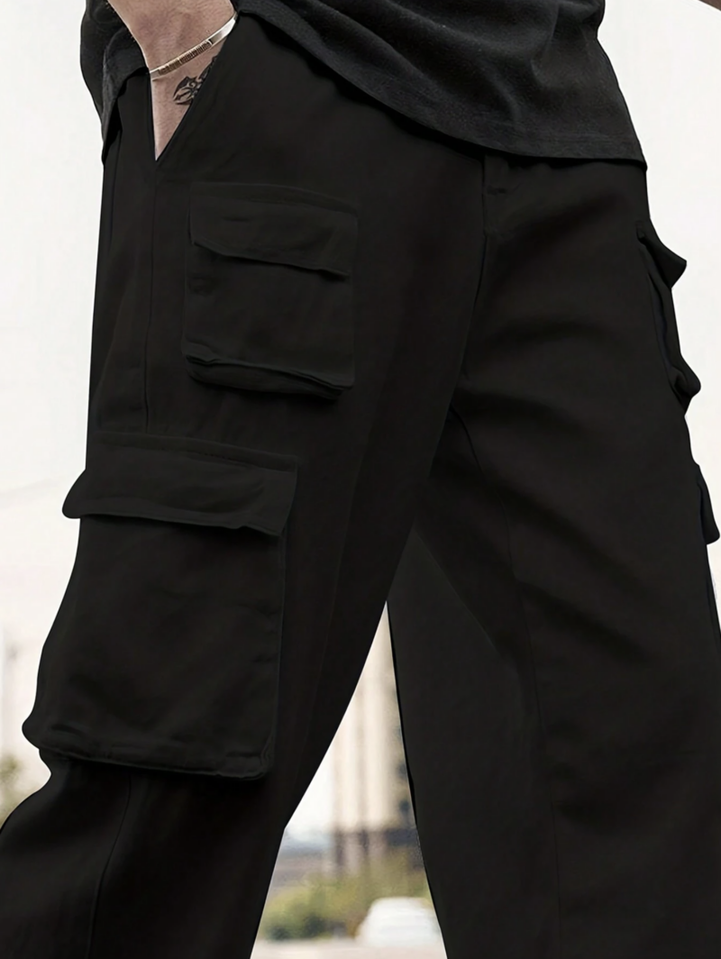 Dylan Black Oversized Cargo Pants - Image 3