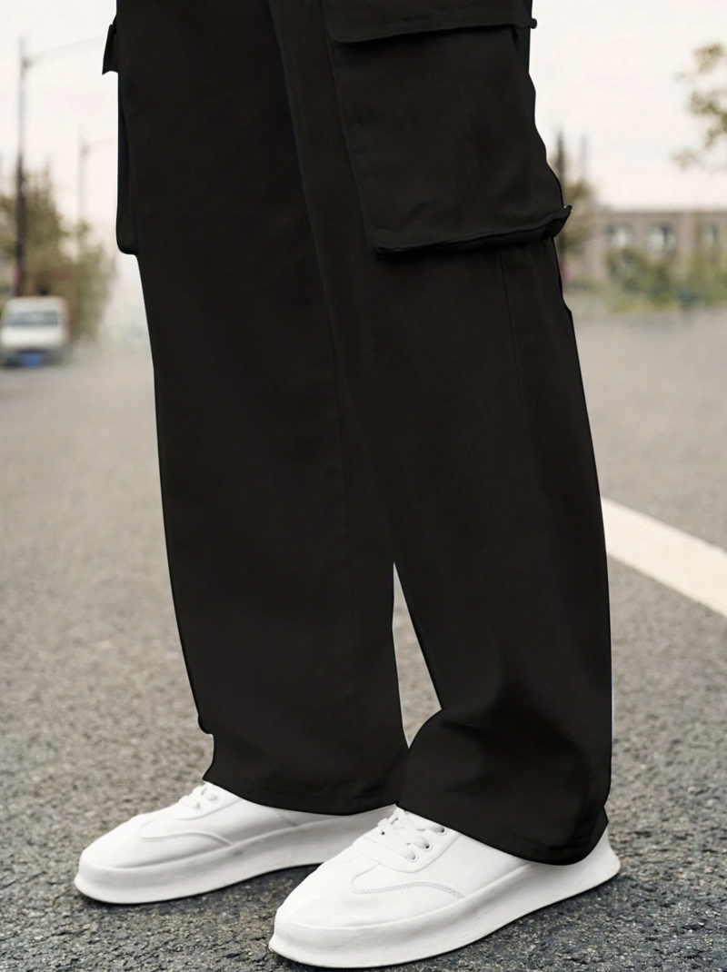 Dylan Black Oversized Cargo Pants - Image 4