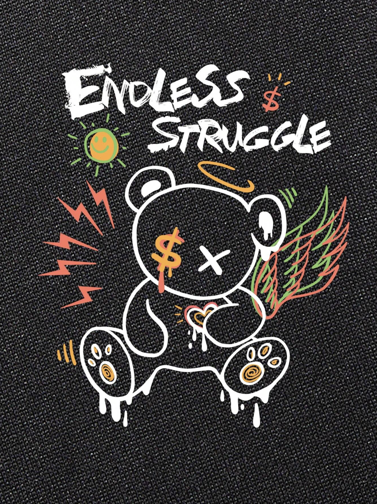 Enough Struggle Black Oversized Hoodie - Image 5