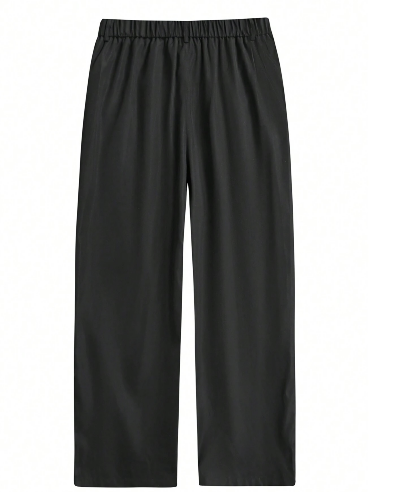 Ivan Black Pleated Tailored Cotton Pants - Image 2