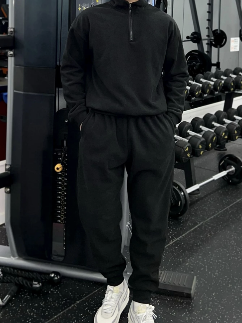 Alison Black Oversized Jogger & Sweatshirt Gym Set