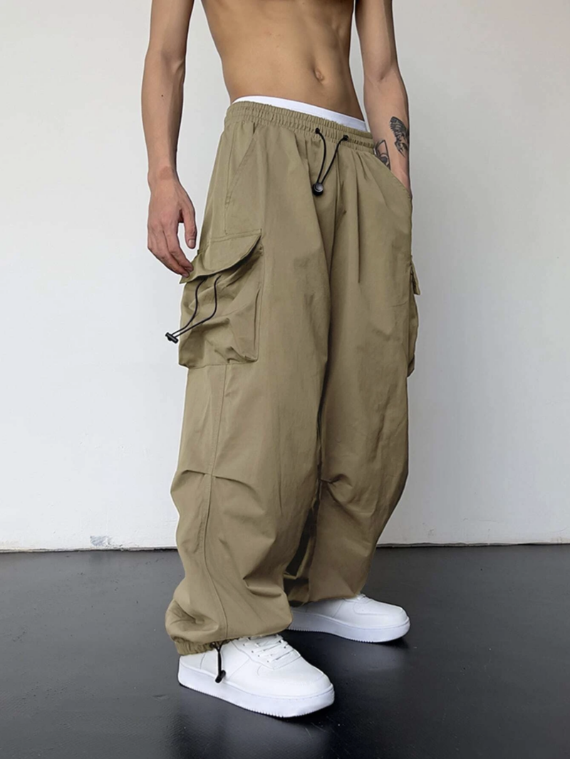 Zayn Khaki Oversized Cargo Pants - Image 4