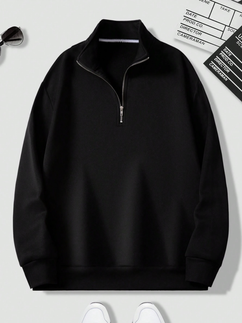 Mason Black Oversized Zipper Sweatshirt