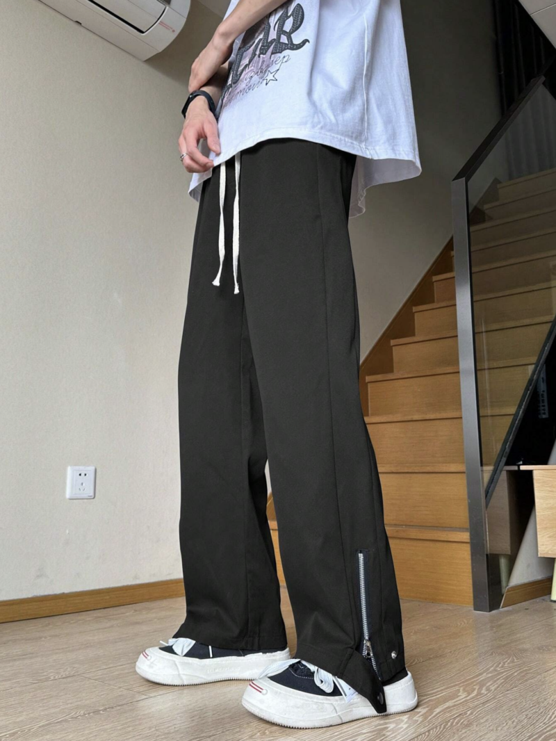 Vicky Black Zipper Oversized Cargo Pants - Image 2