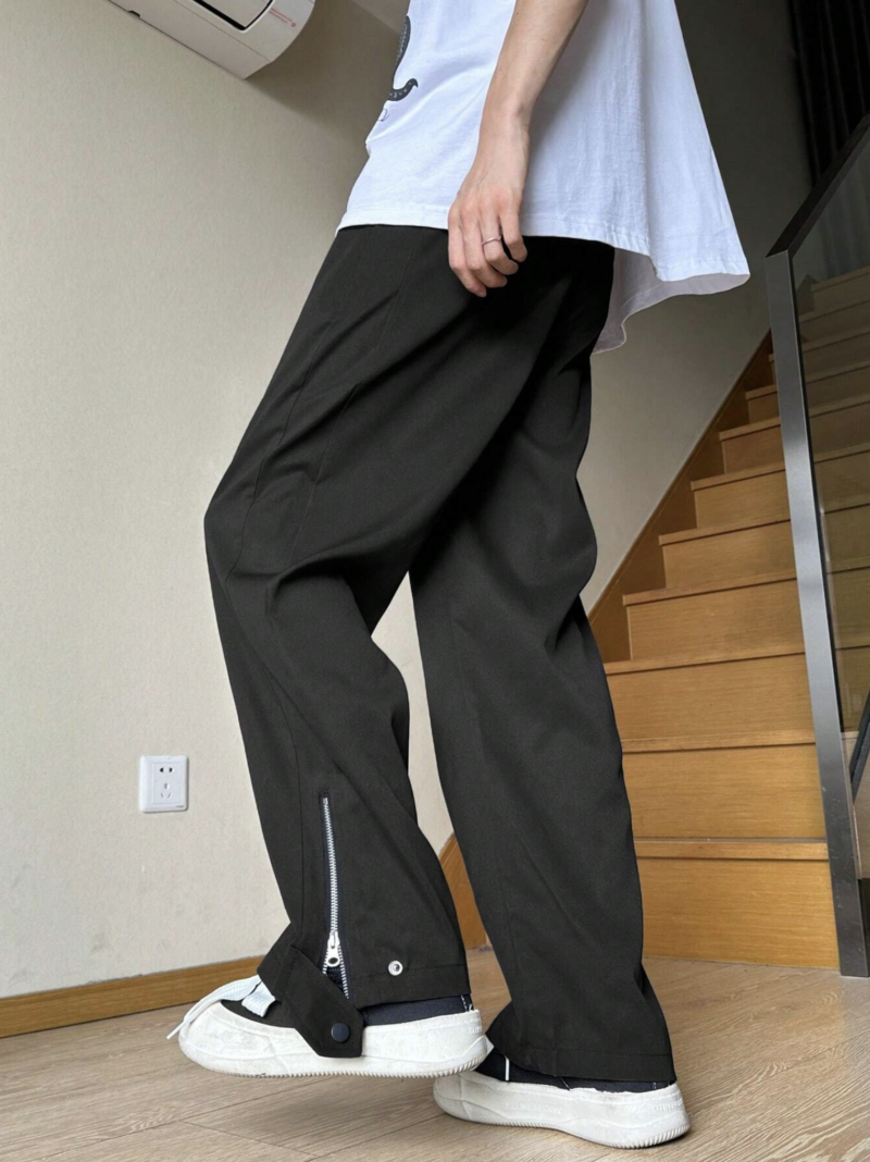 Vicky Black Zipper Oversized Cargo Pants - Image 3