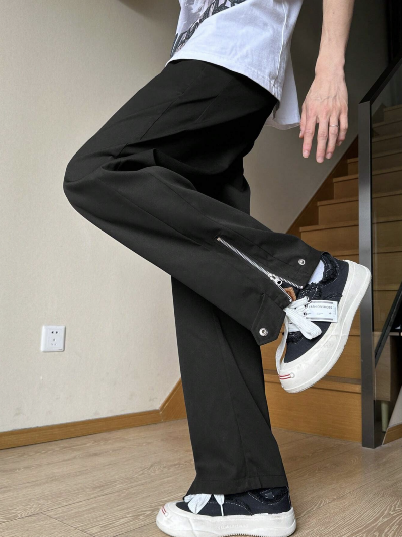 Vicky Black Zipper Oversized Cargo Pants - Image 6