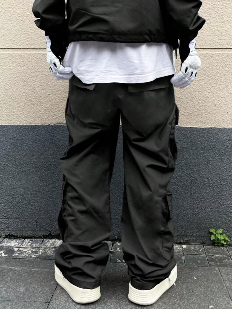 Ayden Black Wide Leg Cargo Pants - Image 2