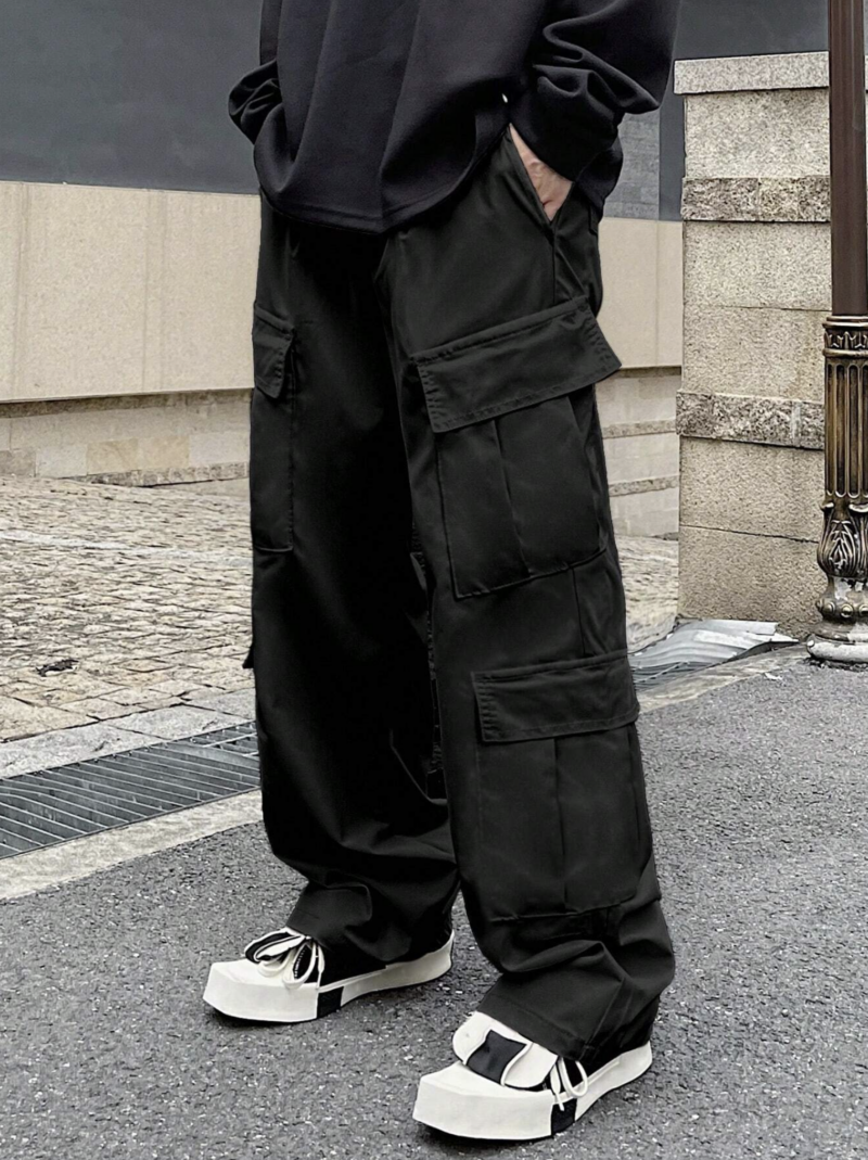 Ayden Black Wide Leg Cargo Pants - Image 4
