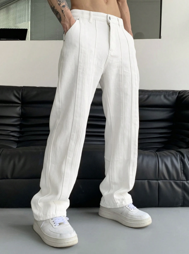 Jemson White Straight Fit Pants - Image 3