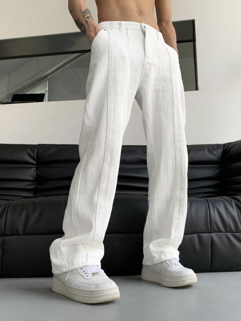 Jemson White Straight Fit Pants - Image 4