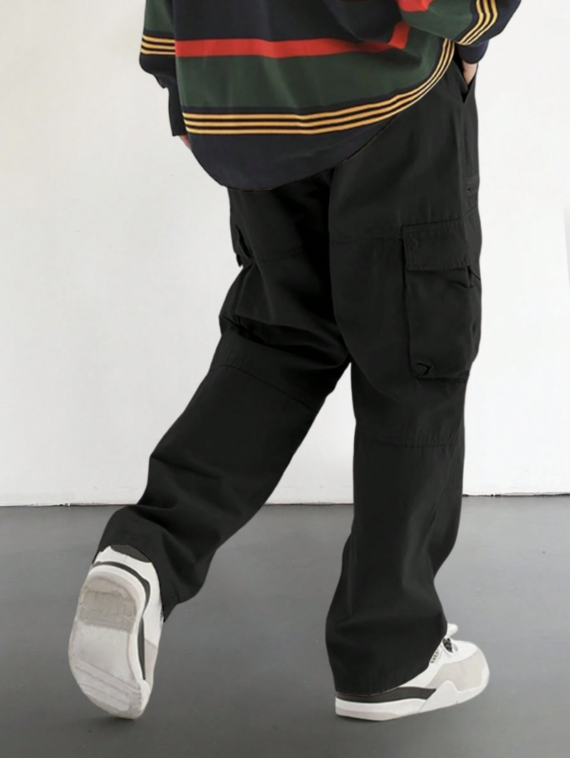 Cameron Black Zipper Pocket Cargo Pants - Image 2