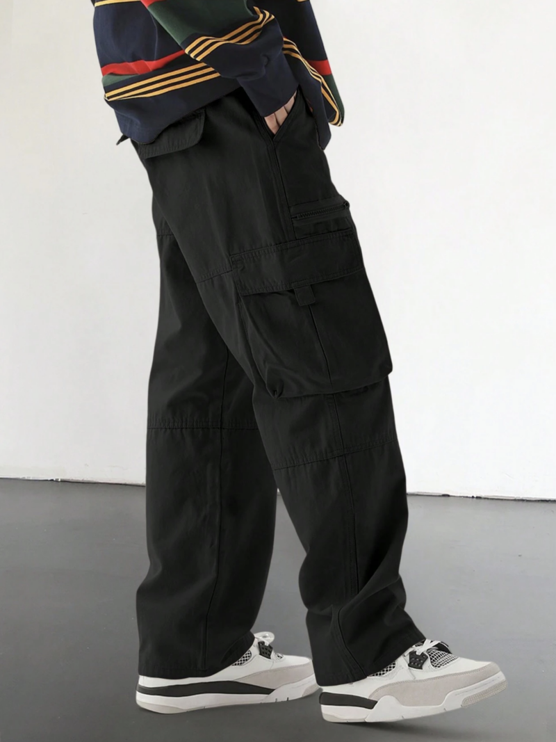 Cameron Black Zipper Pocket Cargo Pants - Image 3