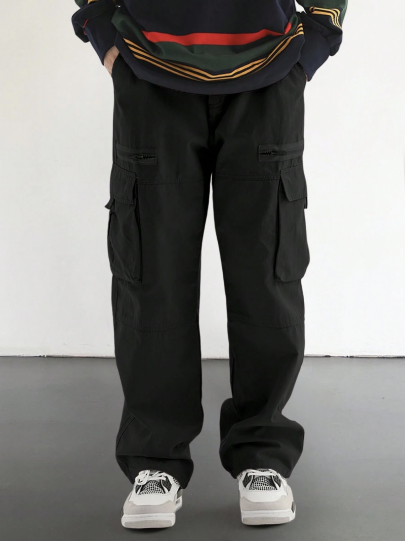 Cameron Black Zipper Pocket Cargo Pants - Image 5