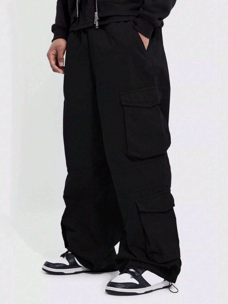 Winson Black Oversized Big Cargo Pocket Pants