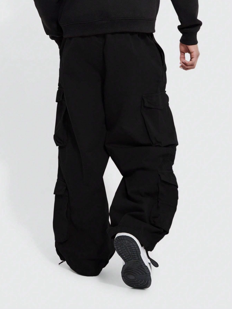 Winson Black Oversized Big Cargo Pocket Pants - Image 2