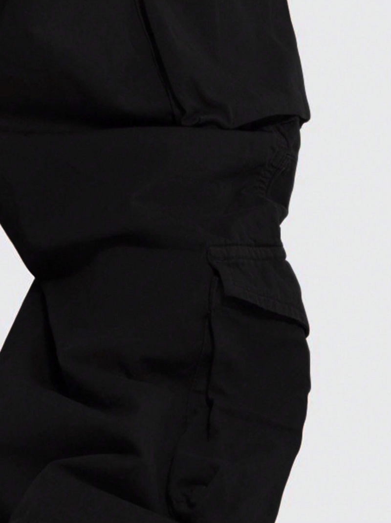 Winson Black Oversized Big Cargo Pocket Pants - Image 3