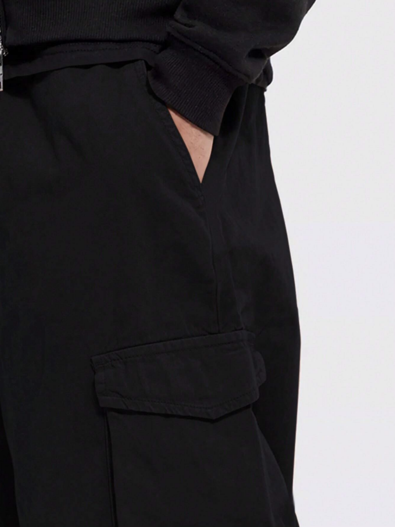 Winson Black Oversized Big Cargo Pocket Pants - Image 4