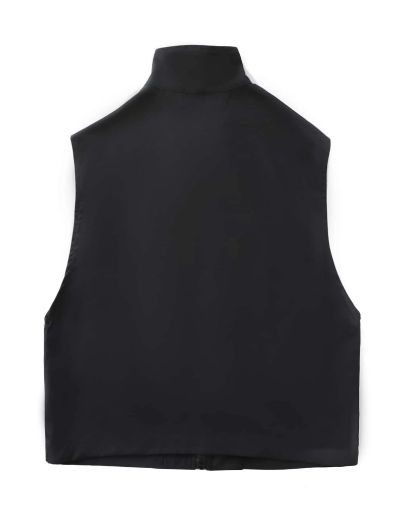 Cole Black Double Pocket Vest Jacket - Image 2
