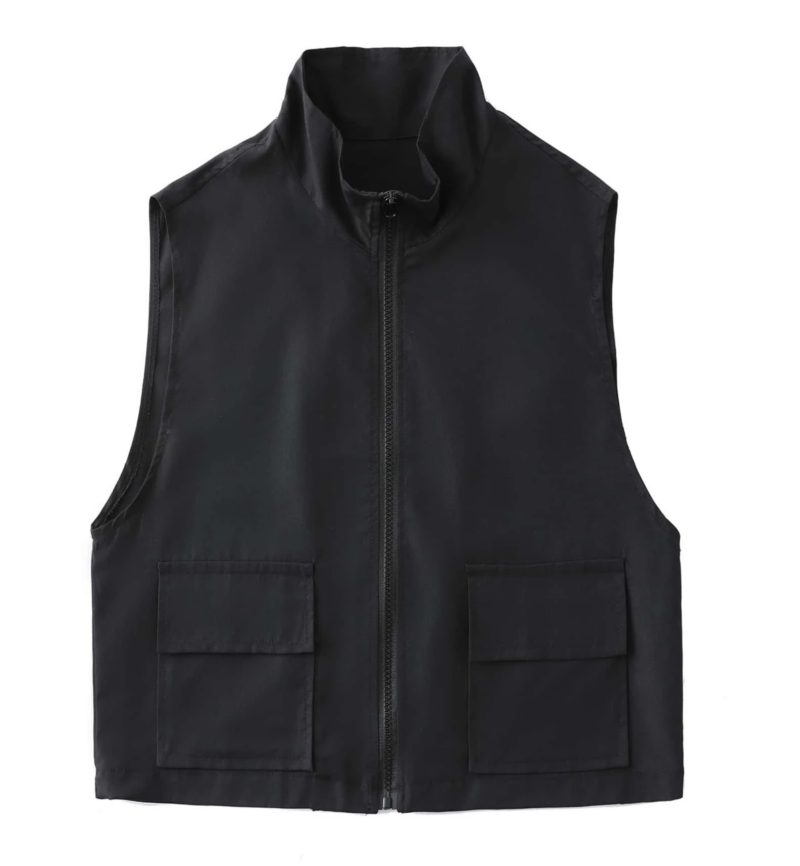 Cole Black Double Pocket Vest Jacket - Image 3
