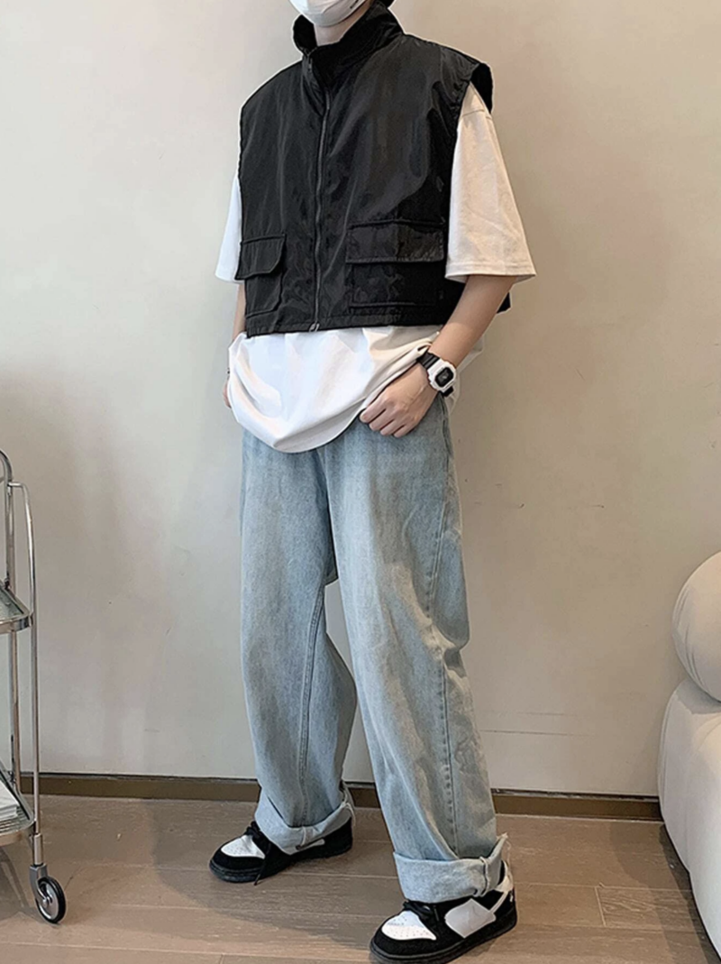 Cole Black Double Pocket Vest Jacket - Image 4