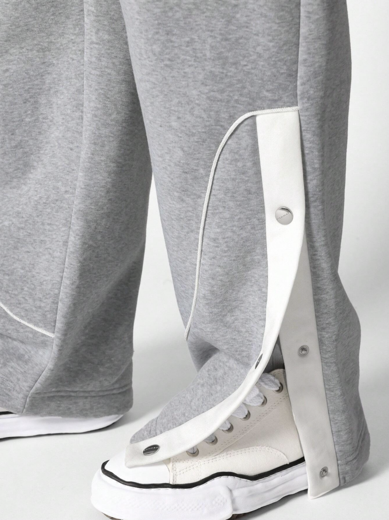 Chris Snap Button White Contrast Binding Oversized Jogger - Image 7