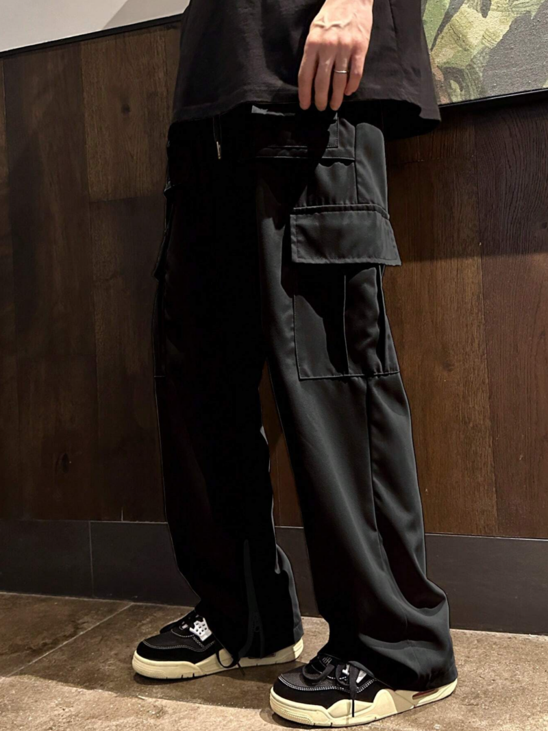Pete Black Oversized Cargo Pants - Image 3