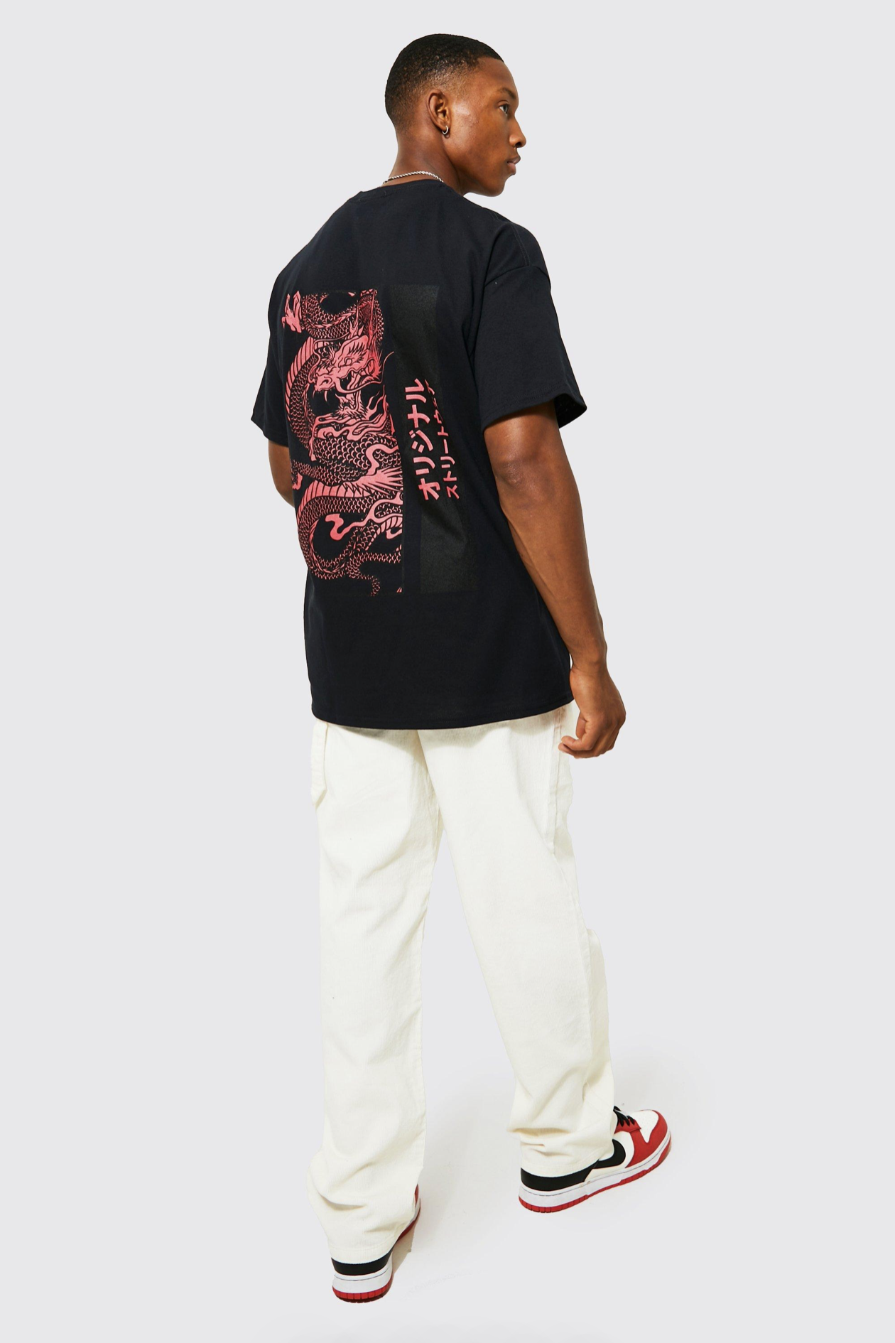 Oversized Back Dragon Print Tshirt - Image 2