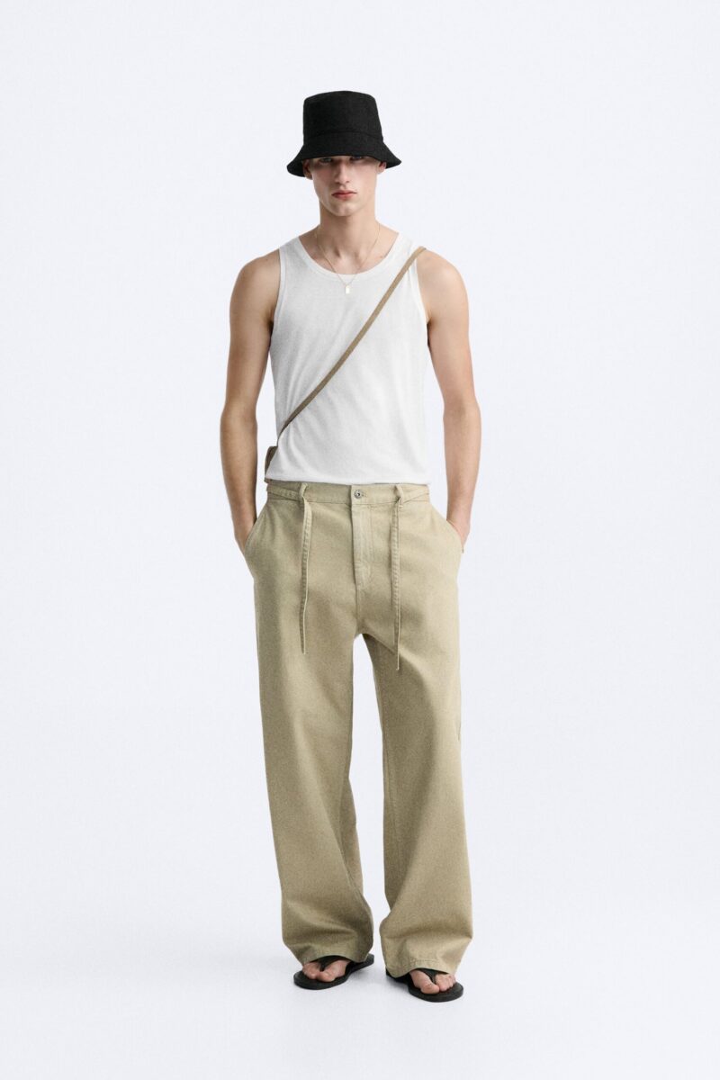 Maddy Wide Fit Khaki Trousers