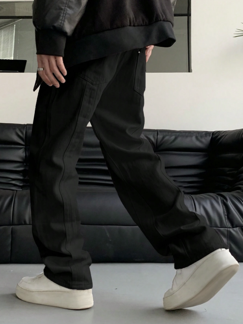 Brennan Black Straight Fit Pants - Image 2