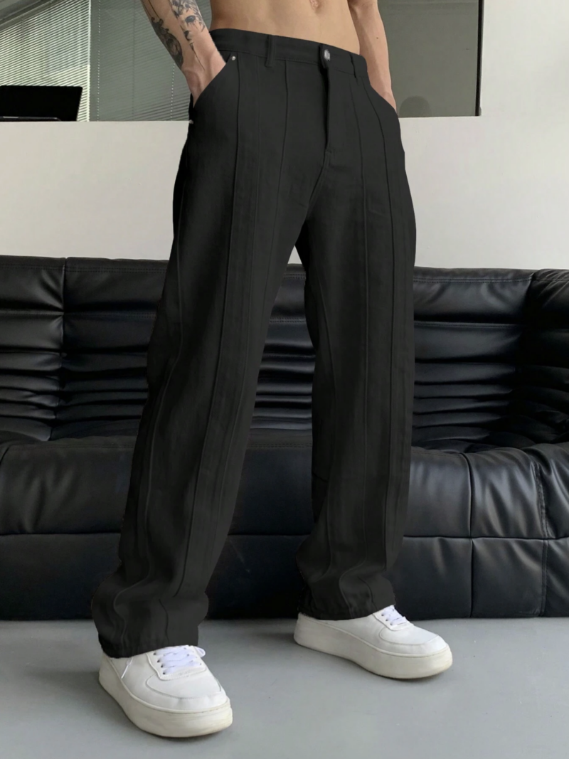 Brennan Black Straight Fit Pants - Image 3