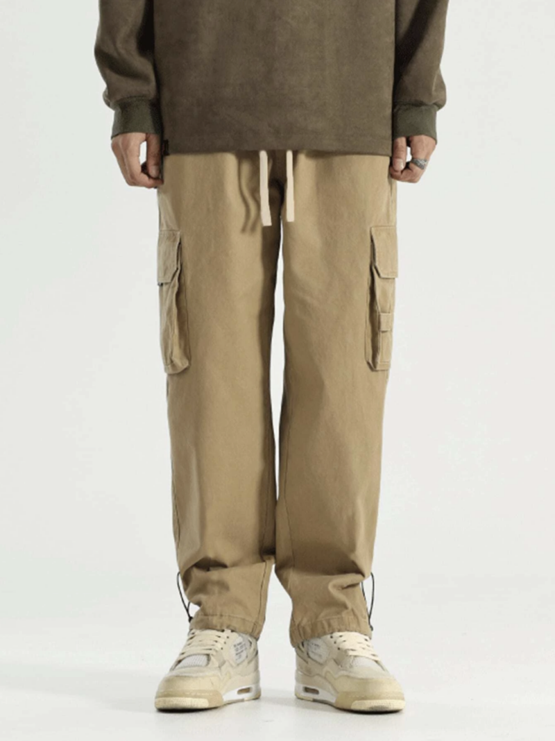 Garry Khaki Oversized Flap Pocket Cargo Pants - Image 4