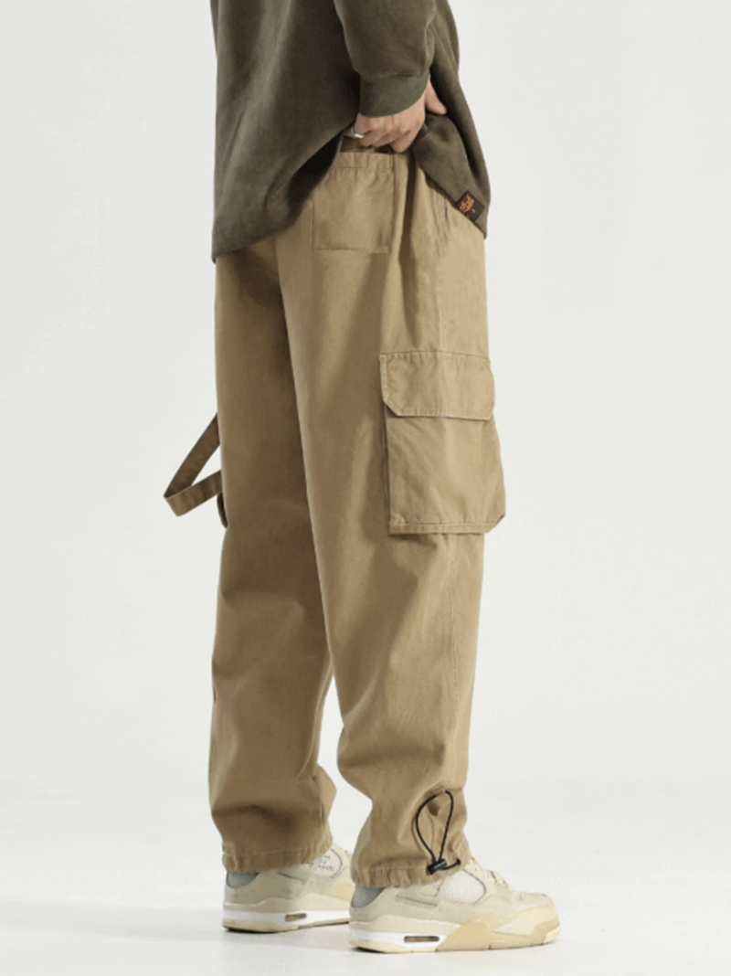 Garry Khaki Oversized Flap Pocket Cargo Pants - Image 5