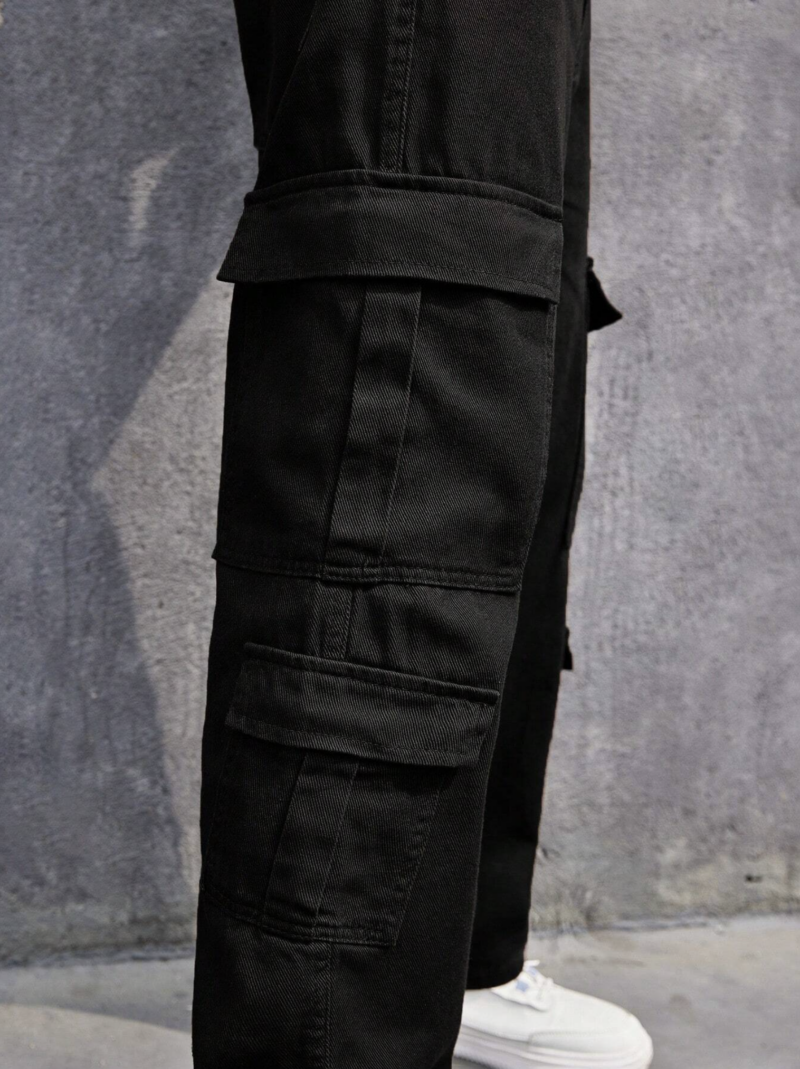 Benny Black Flap Pocket Cargo Pants - Image 5