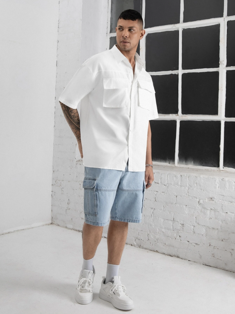 Peter White Relaxed Fit Drop Shoulder Cotton Shirt - Image 4